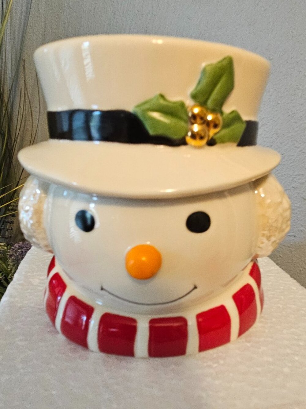 2 Lenox Snowman Figural Votive with candle